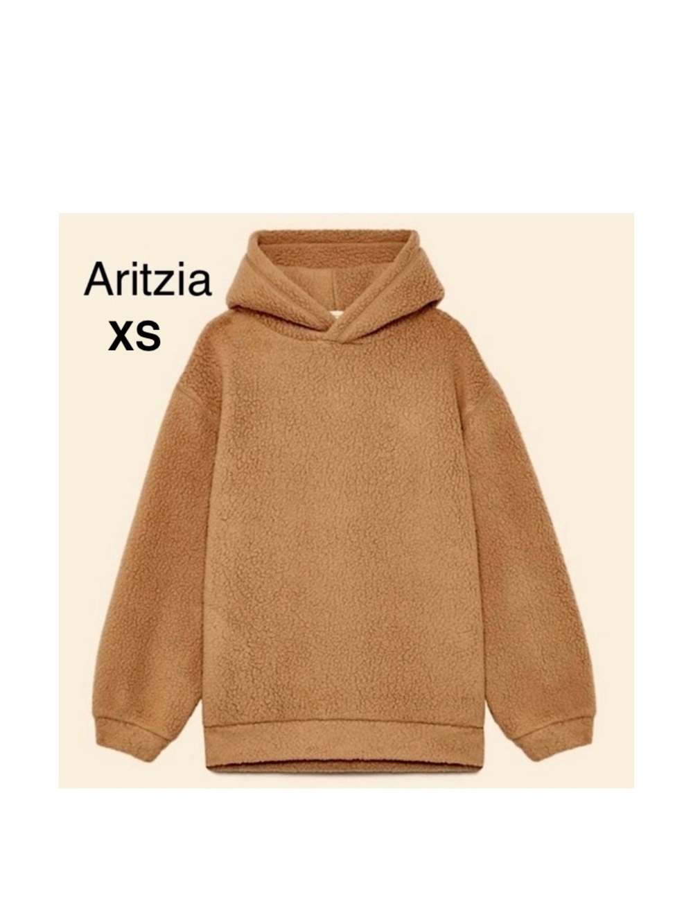 BABATON Lisa' Teddy Fleece Hoodie oversized XS camel ⭐️⭐️⭐️⭐️